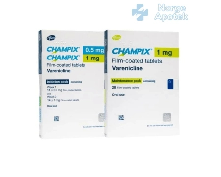 Kjøp Champix 0,5 mg og 1 mg tabletter til laveste pris i No