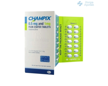 Kjøp Champix 0,5 mg og 1 mg tabletter til laveste pris i No